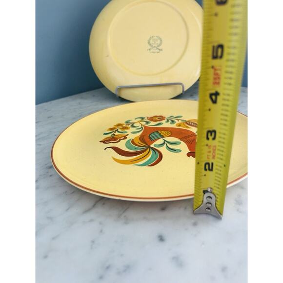 (2) Reveille Rooster Dinner Plates 10 1/4" Taylor Smith & Taylor Vintage Plate - Picture 9 of 12